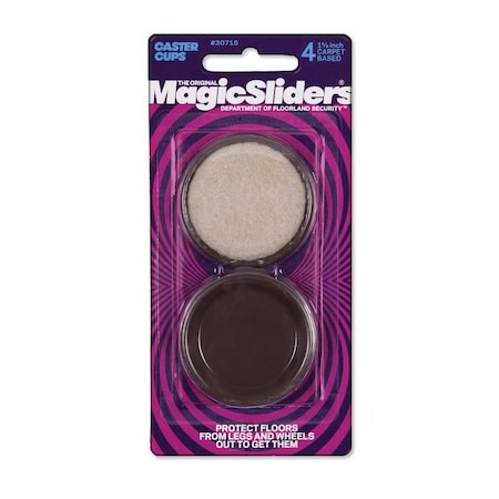 Magic Sliders Magic Sliders Plastic Caster Cup Brown Round 1-5/8 in. W X 1-5/8 in. L 4 pk 30715